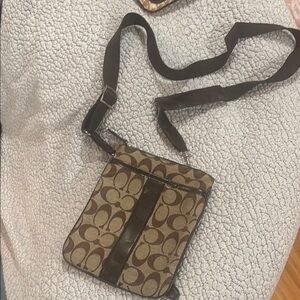 Coach Signature Crossbody Bag - Brown and Tan